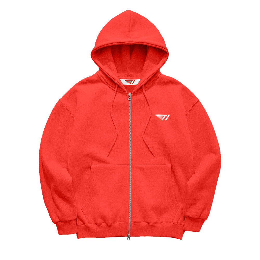 2022 T1 Red Zip-Up Hoodie