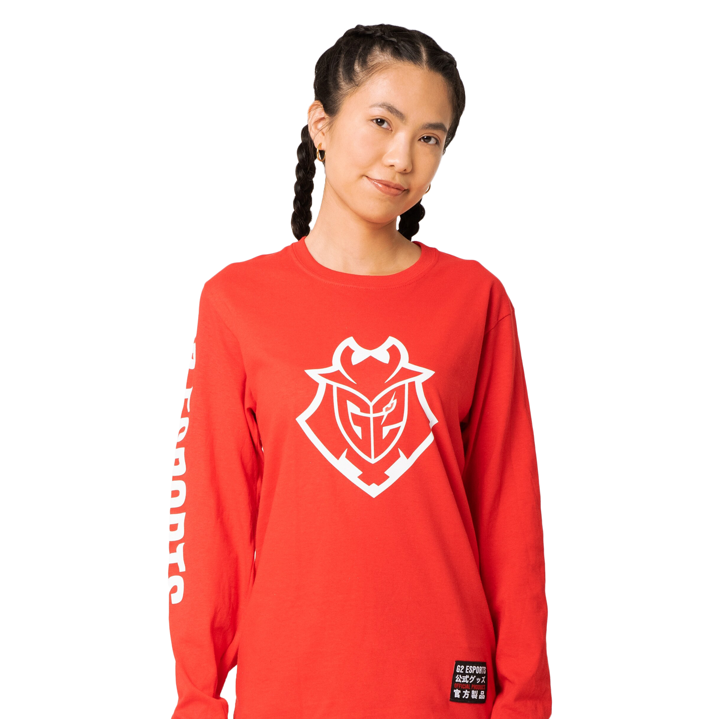 G2 Esports エッセンシャル ロングスリーブ Tシャツ（レッド）