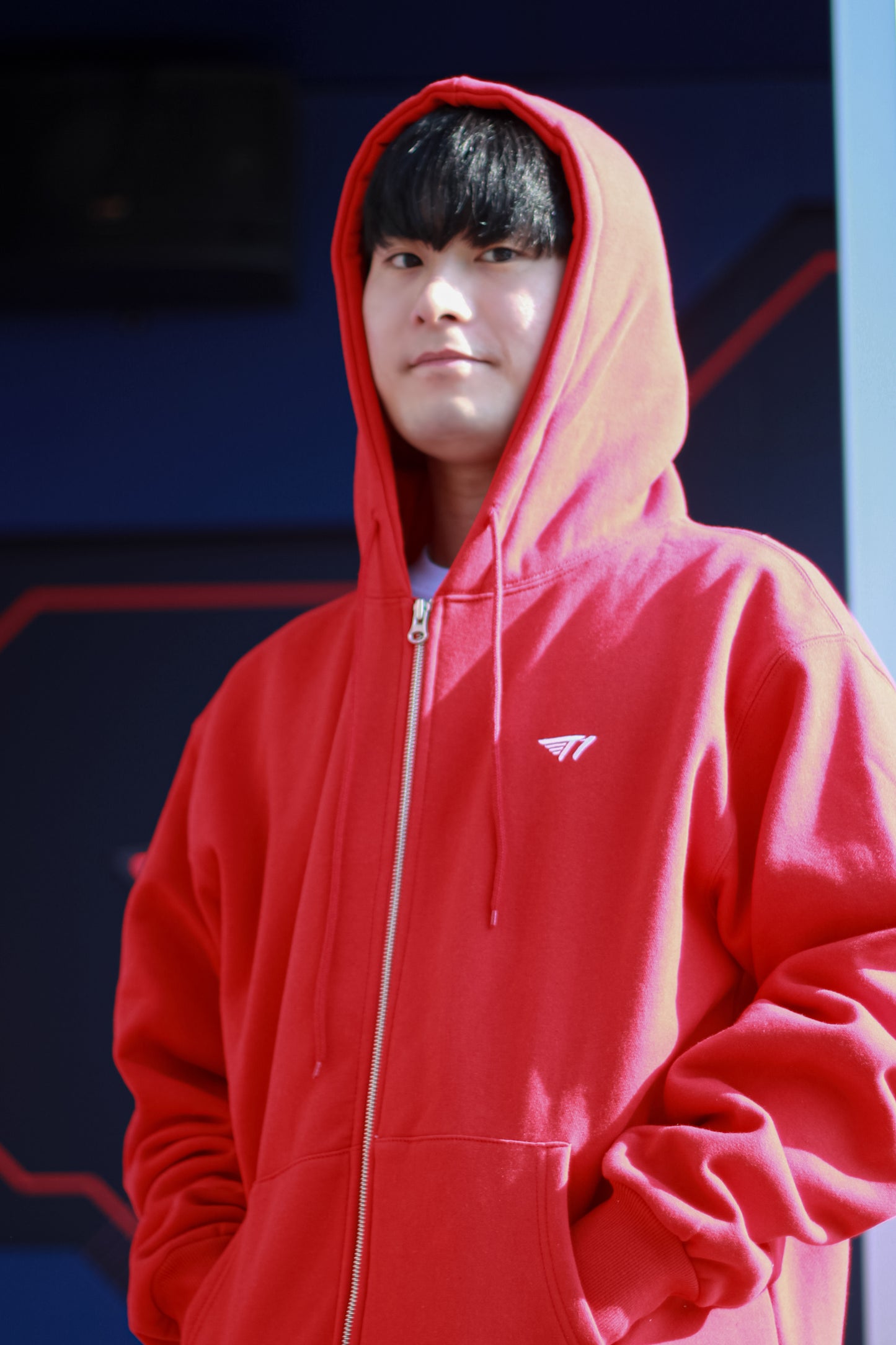 2022 T1 Red Zip-Up Hoodie
